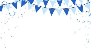 marco azul tono color de guirnalda, verderón banderas y papel picado para fiesta fiesta, festival, carnaval vector