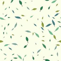 Abstract green seamless pattern with leaves on light green background vector