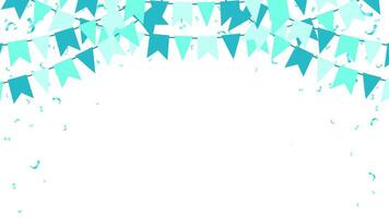 Banner sweet blue tone color of garland, bunting flags. Baby boy, father, mother, party, birthday vector