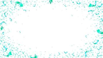 frame shiny blue and green confetti isolated festive vector illustration for surprise party, celabration, carnival, birthday, casino and holiday