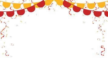 Frame bunting garland flag and confetti Chinese new year, birthday decoration elements vector