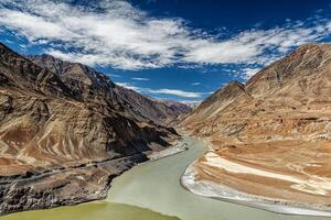 Confluence of Indus and Zanskar Rivers, Ladakh photo