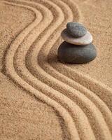 Japanese Zen stone garden photo