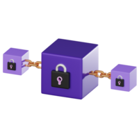 Cryptic Security, Fintech Blockchain Lock for Modern Finance. 3D render png