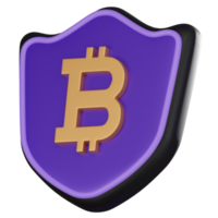 sichern Kryptowährung Bitcoin Symbol 3d machen png