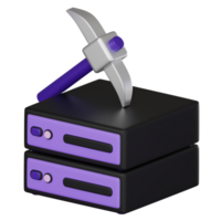 3D Icon of Futuristic Mining Server Icon. 3D Render png