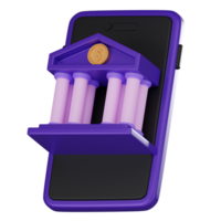 Mobile Banking, 3D Icon for Digital Finance. 3D Render png