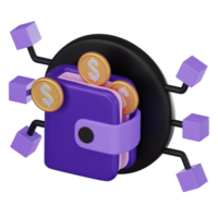 Symbolizing Financial Convenience Money Wallet Icon for Global Financial Access. 3D render png
