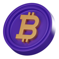 futurista criptografia moeda ícone 3d bitcoin render png