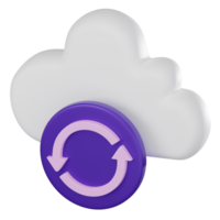 Cloud Restore 3D Icon for Data Recovery and Protection. 3D render png