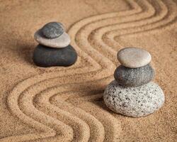 Japanese Zen stone garden photo