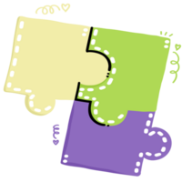 Jigsaw puzzle piece cute style png