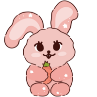 mignonne lapin en portant carotte png