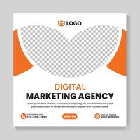 Corporate digital marketing agency social media post design template vector