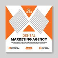 Corporate digital marketing agency social media post design template vector