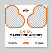 Corporate modern digital marketing agency social media post design template vector