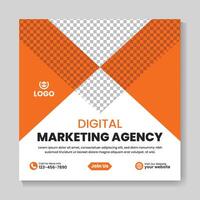 Modern digital marketing agency social media post design template vector