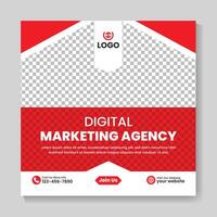 Corporate digital marketing agency social media post design creative business square web banner template vector