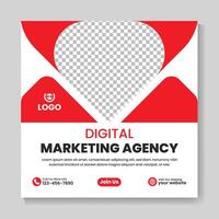 Corporate modern digital marketing agency social media post design creative square web banner template vector