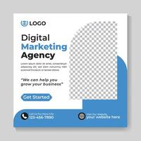 Corporate digital marketing agency social media post design modern business square web banner template vector