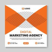 Corporate modern digital marketing agency social media post design template vector