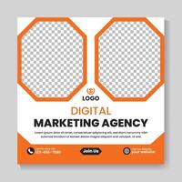 Corporate digital marketing agency social media post design template vector