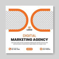 Corporate digital marketing agency social media post design template vector