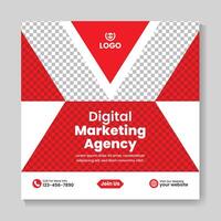 Corporate digital marketing agency social media post design modern business square web banner template vector