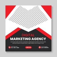 Modern digital marketing agency social media post design template vector