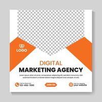 Modern digital marketing agency social media post design template vector