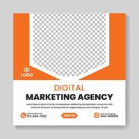 Creative modern digital marketing agency social media post design template vector