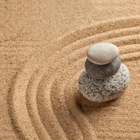 Japanese Zen stone garden photo