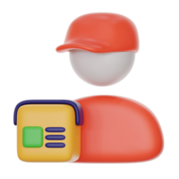 delivery courier 3d icon illustration png