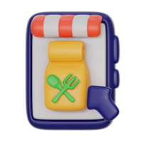 en línea compras comida 3d icono ilustración png