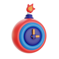 time bomb 3d icon illustration. time menagement 3d rendering. png