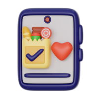 shopping wish list 3d icon illustration png