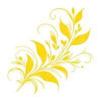 ai generado mano dibujar de hermosa floral ornamento oro hojas. contorno flor hoja. floral diseño elemento vector