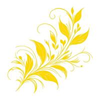 AI generated hand draw of beautiful floral ornament gold leaves. Contour Flower leaf. Floral Design Element vector