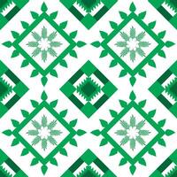 hand draw floral seamless pattern of green leaves Spring Square style Vector Design on a white background, Curtain, carpet, wallpaper, clothing, wrapping,