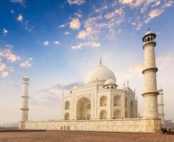 Taj Mahal on sunrise sunset, Agra, India photo