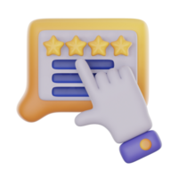 review 3d icon illustration. feedback 3d rendering png