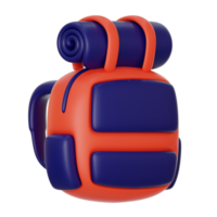 ilustración de icono 3d de mochila de viaje png