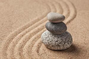 Japanese Zen stone garden photo