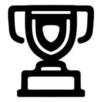 victorioso premio negro línea Arte contorno trofeo taza icono vector ilustración