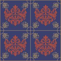 damasco tela textil sin costura modelo lujo decorativo ornamental floral Clásico cuadrado estilo. cortina, alfombra, fondo de pantalla, ropa, envase, textil vector