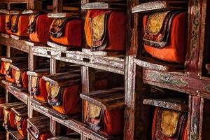 manuscritos folios en tibetano budista monasterio foto