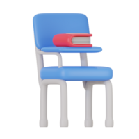 study chair 3d icon illustration. library 3d rendering png