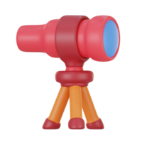 télescope 3d icône illustration. bibliothèque 3d le rendu png