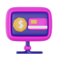 digital money 3d icon illustration. financial technology 3d rendering png