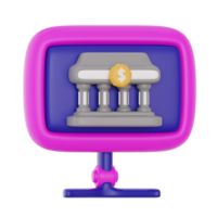 digital bank 3d icon illustration. financial technology 3d rendering png